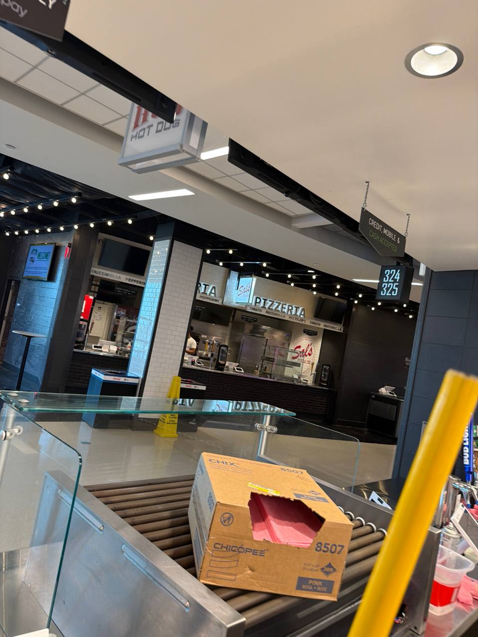 Food-service counter and roller equipment